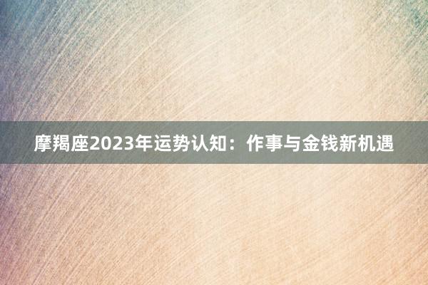 摩羯座2023年运势认知：作事与金钱新机遇